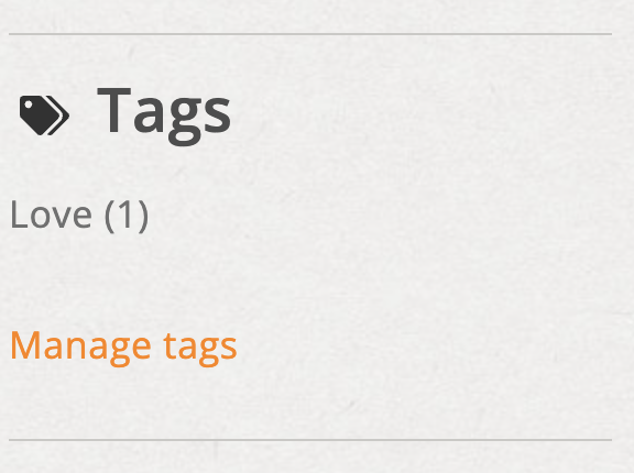 Tag list with delete icon