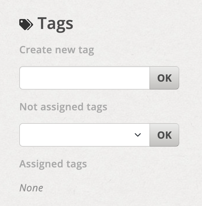 Empty tag input field in the entry