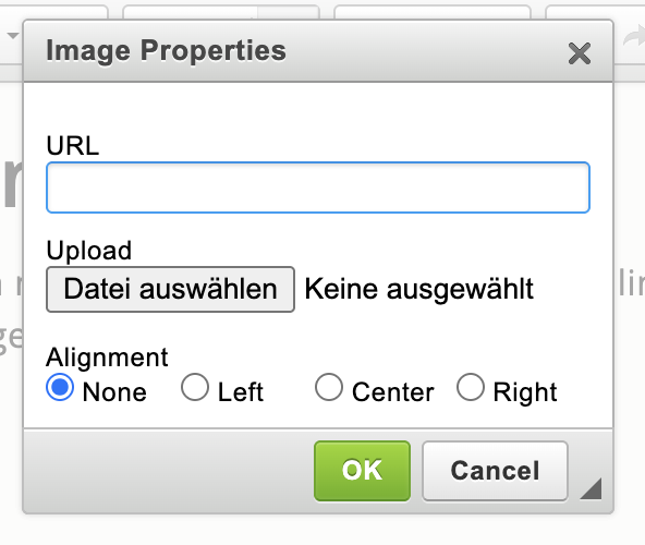 Bildeinstellungen im Editor