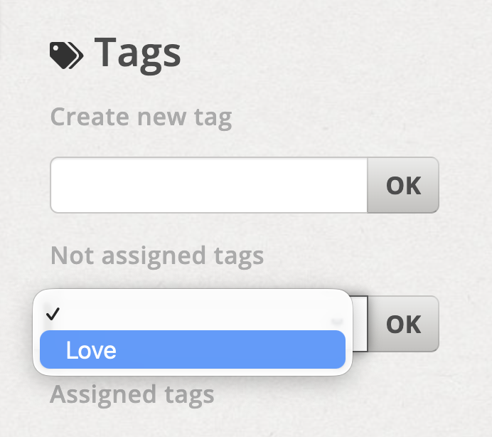 Select an existing tag in the tag list