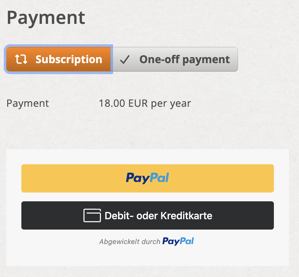 Take out a subscription in the license area