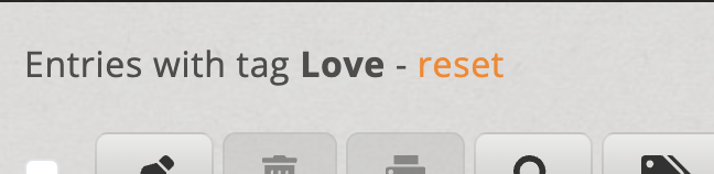Reset tag search with reset