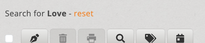 Reset text search with reset